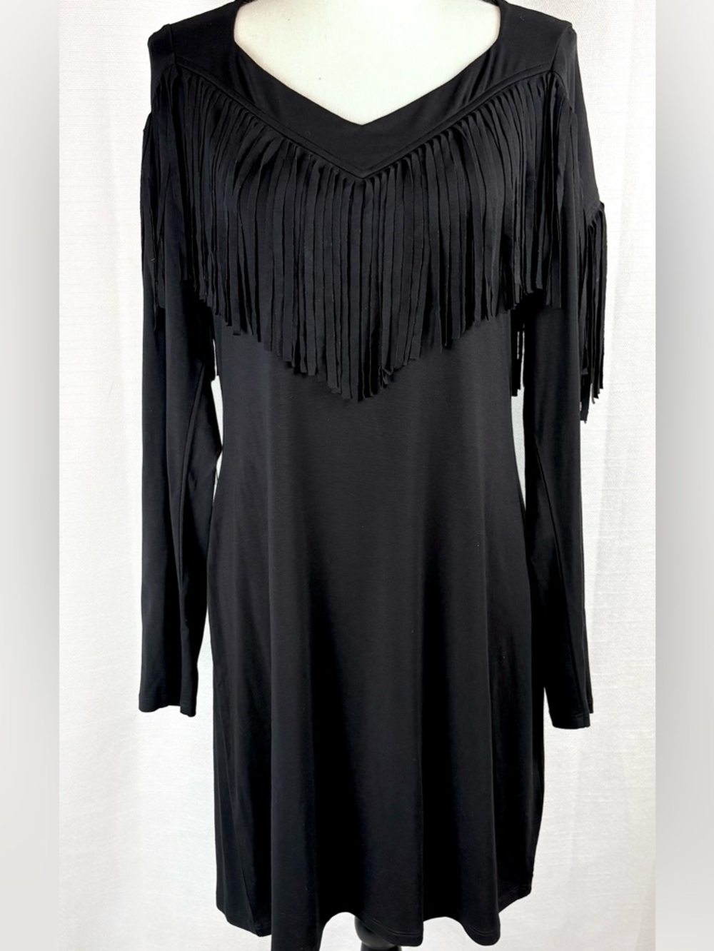 Idyllwind Black Fringe Western Dress L NWT Boho Cowgirl Festival - Picture 2 of 7
